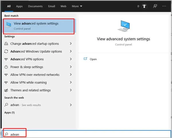 Advanced System Settings