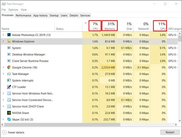 Disable Background Programs from Task Manager