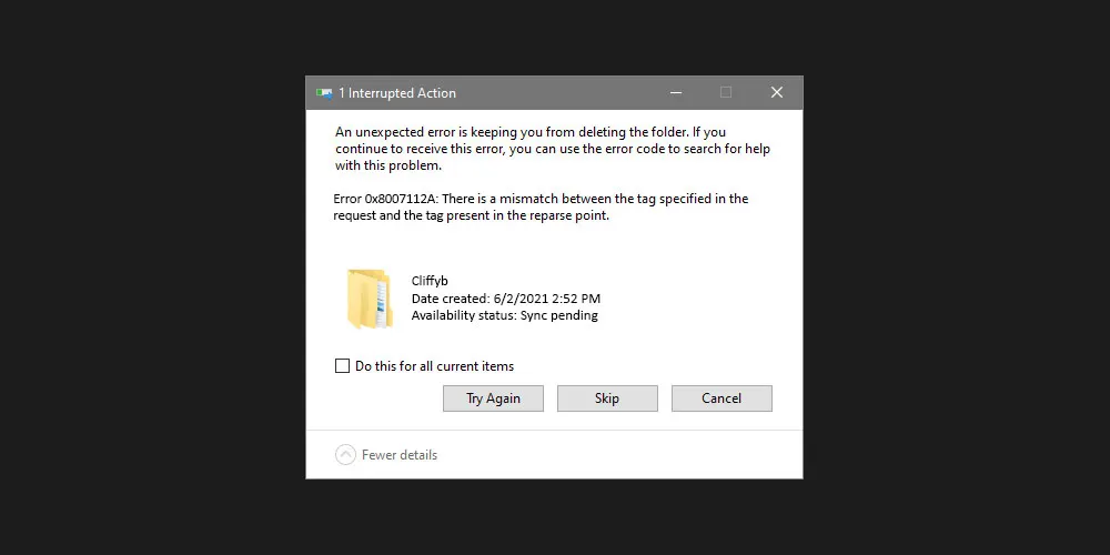 0x8007112a error